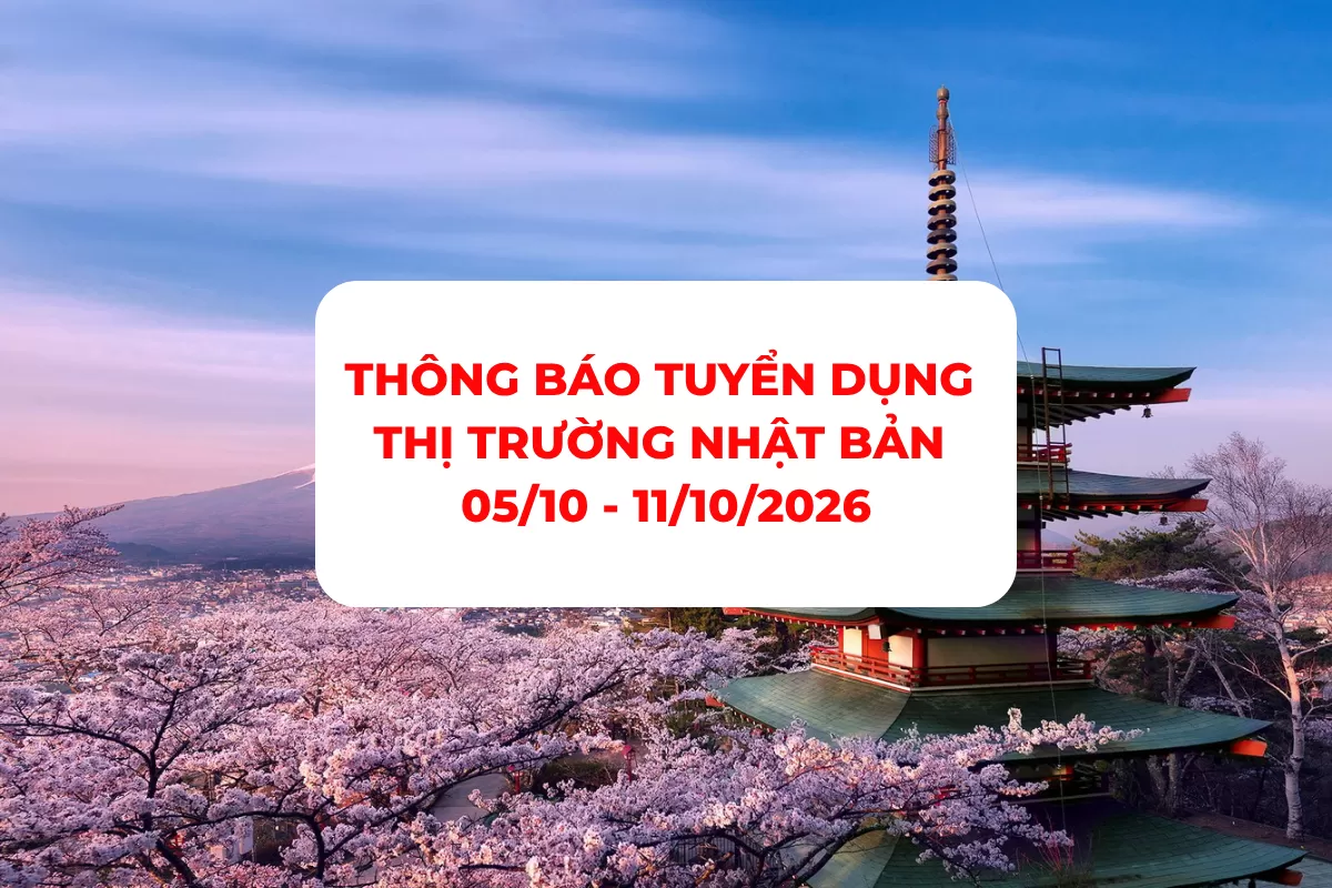 THÔNG BÁO TUYỂN DỤNG THỊ TRƯỜNG NHẬT BẢN 05/10 - 11/10/2026